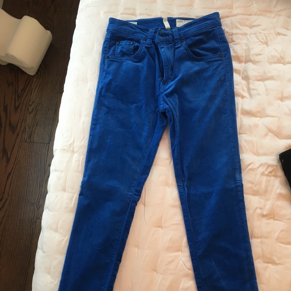 Rag & bone royal blue velvet 10 in capris - Picture 2 of 2